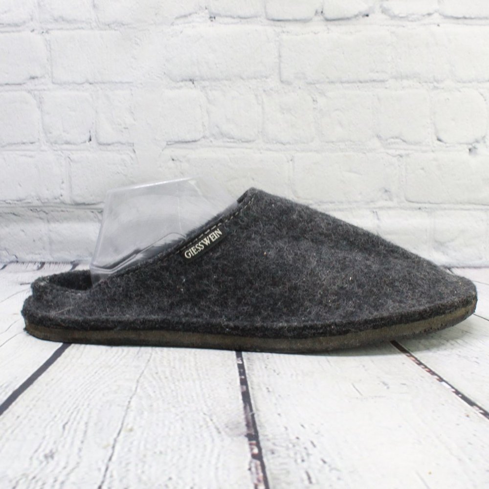 GIESSWEIN Men's Gray Wool Slide Slipper Size 10